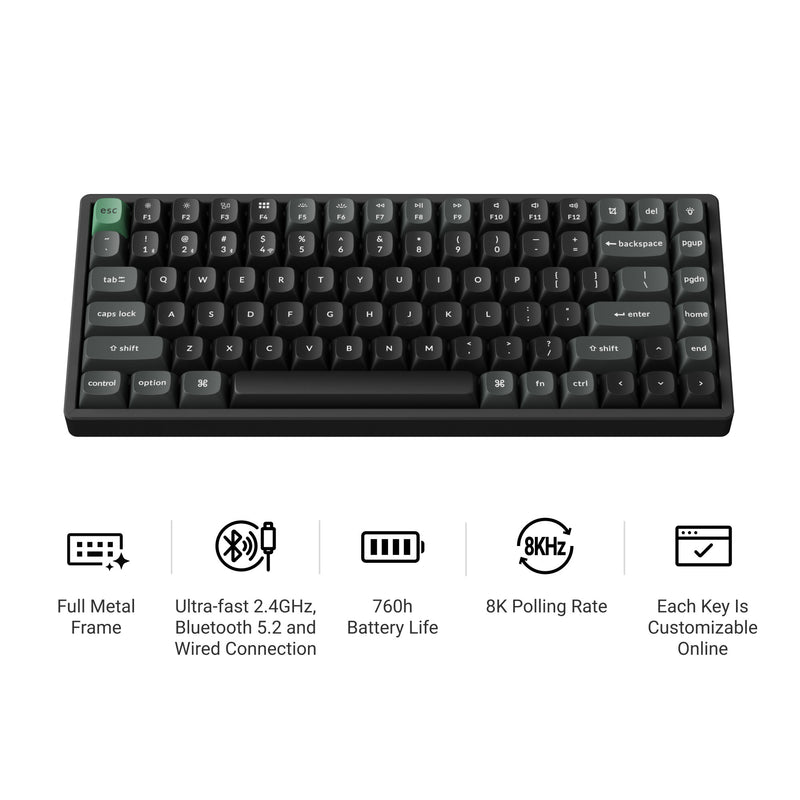 Keychron K2 ແປ້ນພິມໄຮ້ສາຍ Mechanical